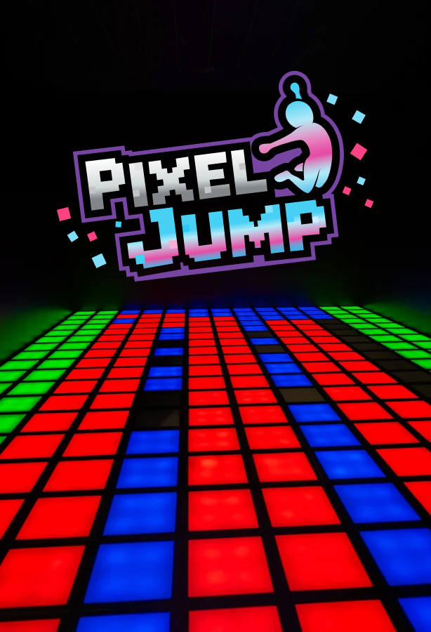 Grupa znajomych grająca na interaktywnej podłodze PIXELjump
